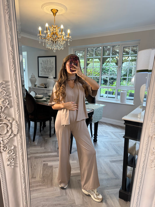 The Jersey Jumpsuit - Camel