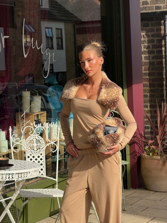 Deer Darling Lounge - Camel Slouchy Pants