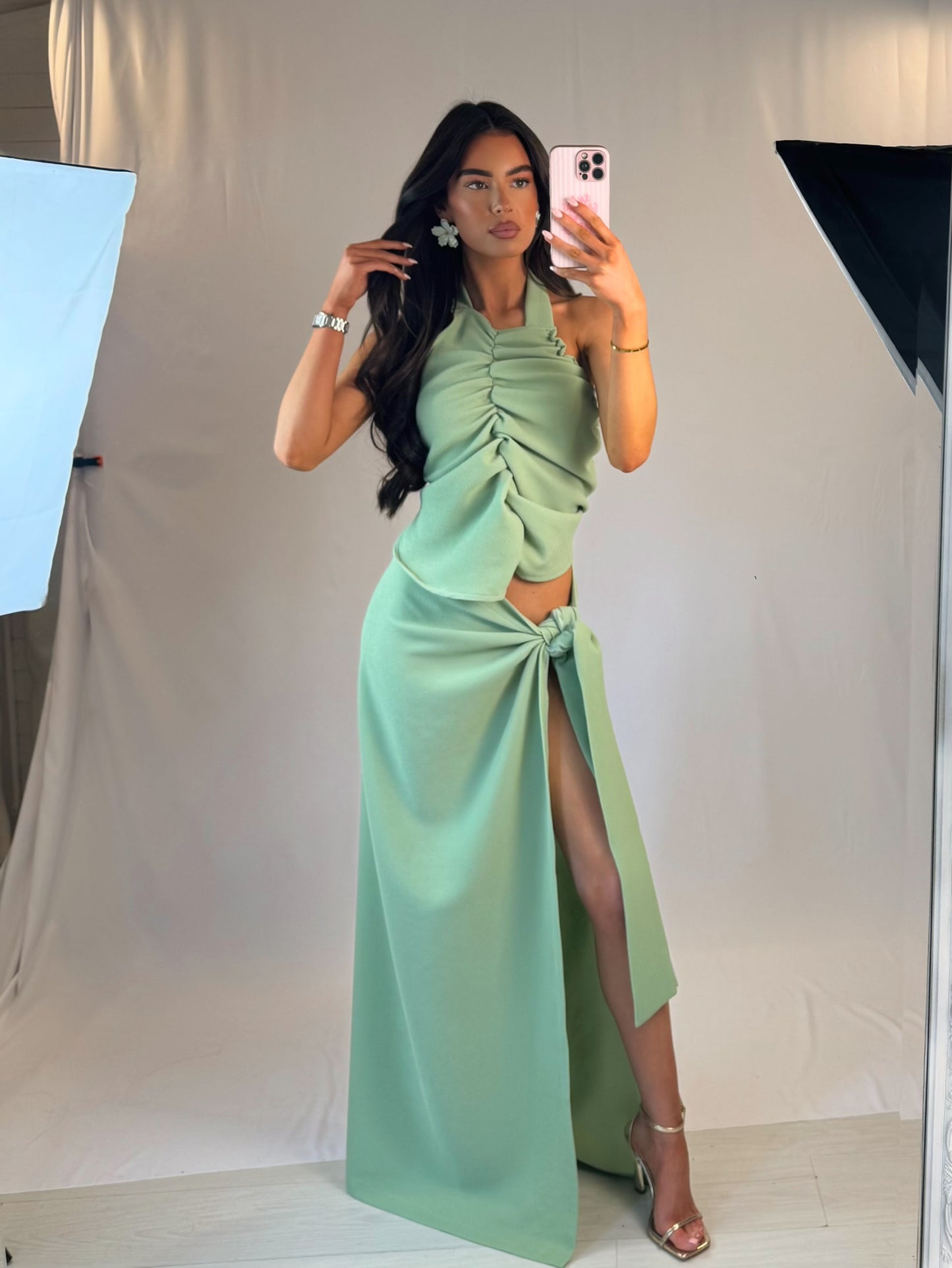 The Pistachio Wrap Skirt