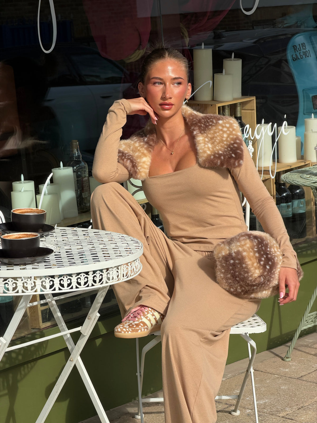 Deer Darling Lounge - Camel Slouchy Pants