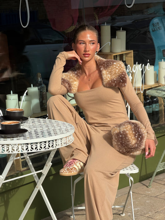Deer Darling Lounge - Camel Slouchy Pants