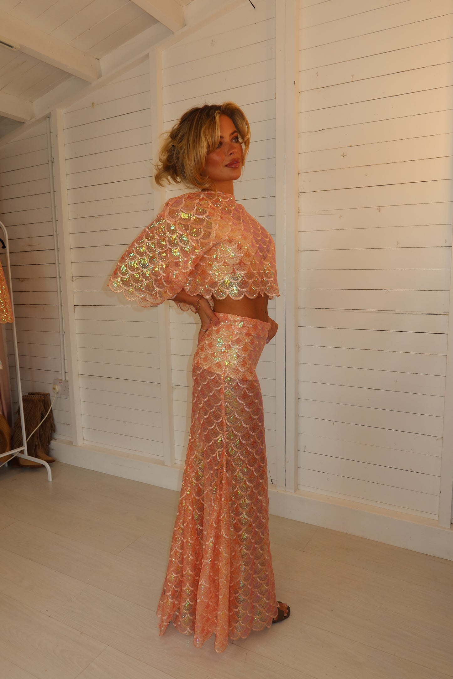 Coral Shimmer Co-Ord (Maxi)