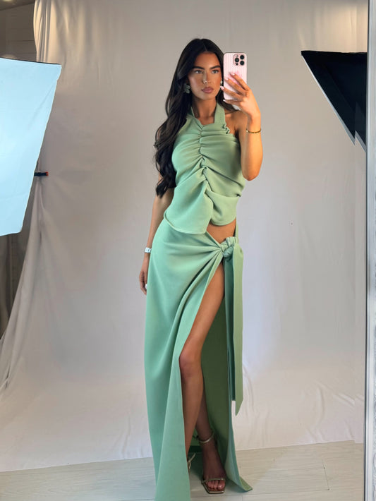 The Pistachio Wrap Skirt